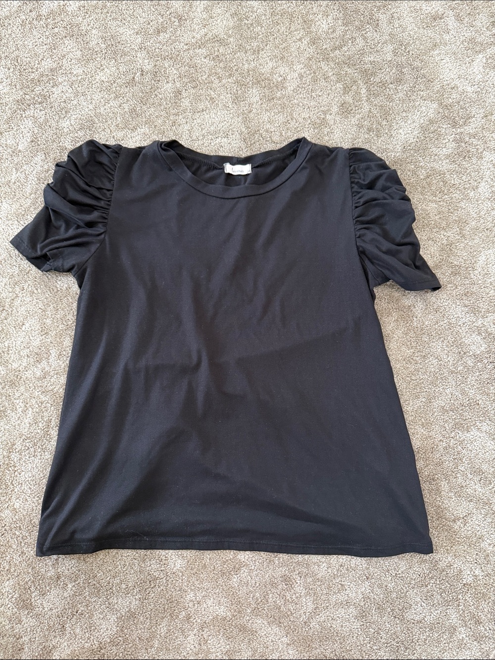 Women's Black Puff Sleeve Tee